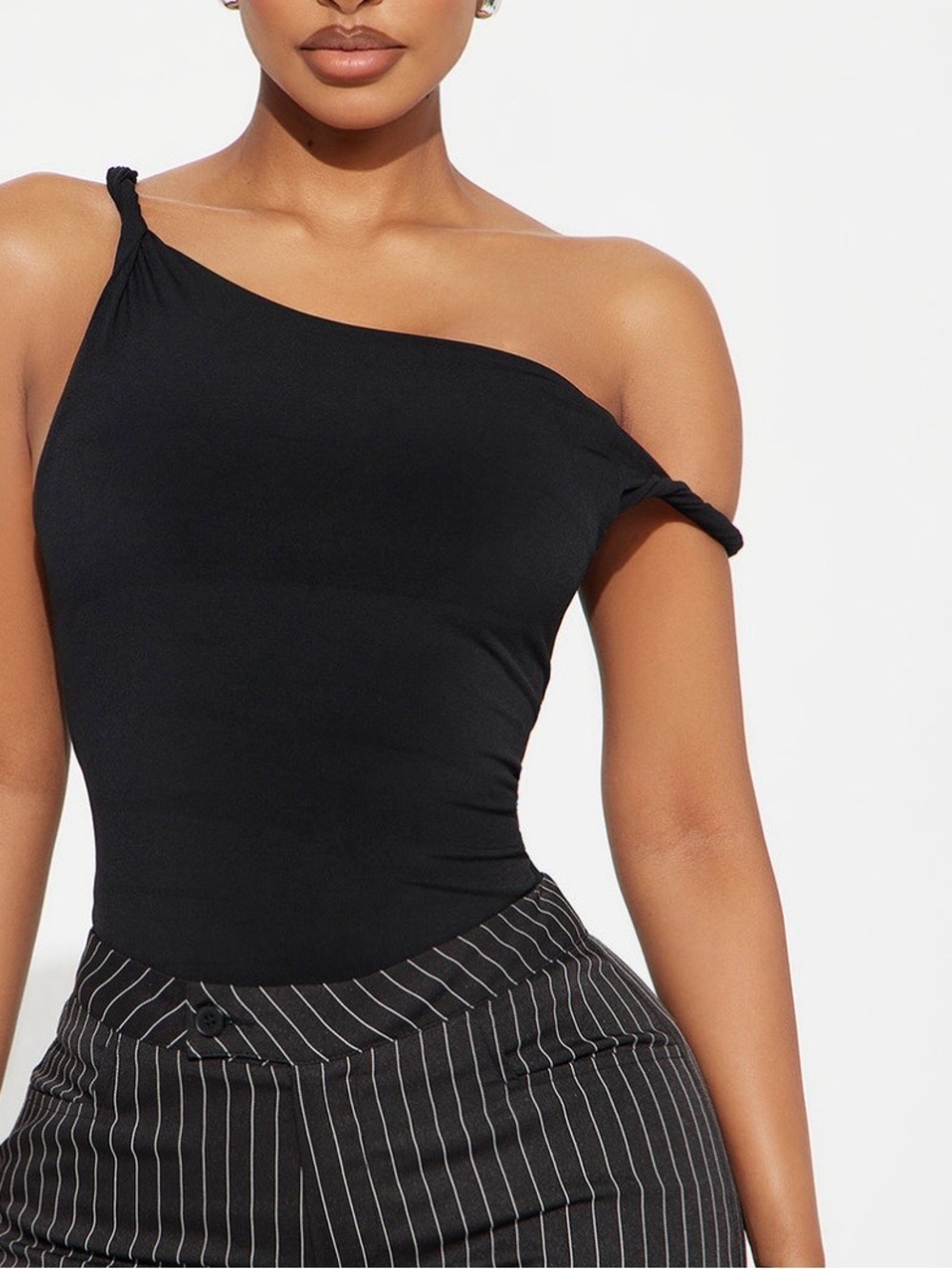 One-Shoulder Black top